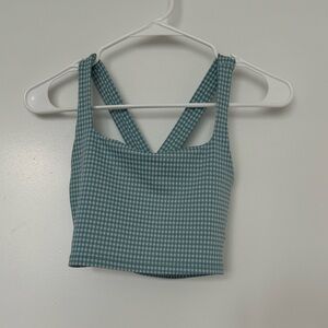 Nike Women's Gingham-Print Crop Top